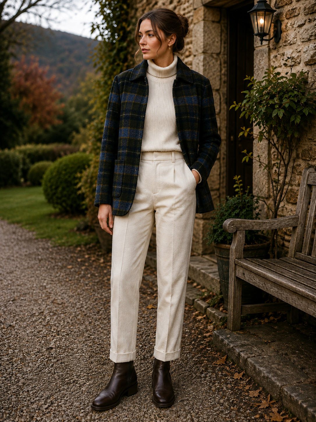 Hammerschmid Alpaca Virgin Wool Jacket 42 44 46 Heritage Check Vintage Luxury