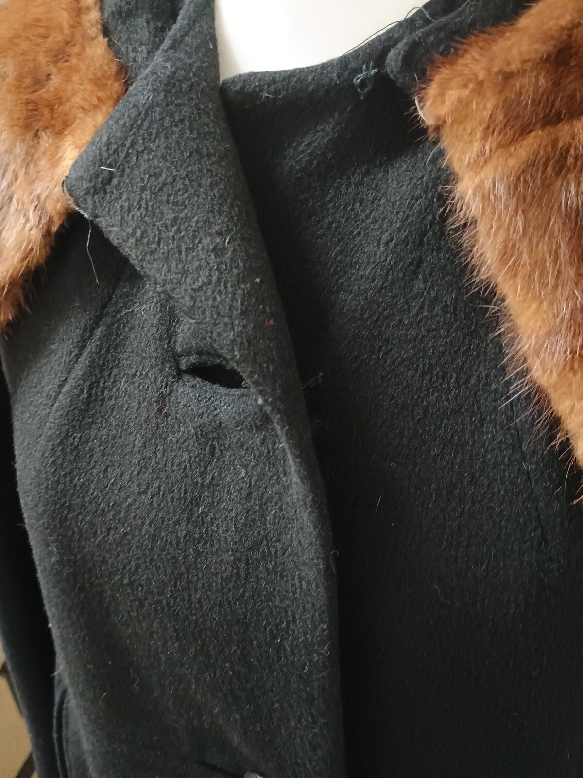 VINTAGE WOOL/FUR COAT