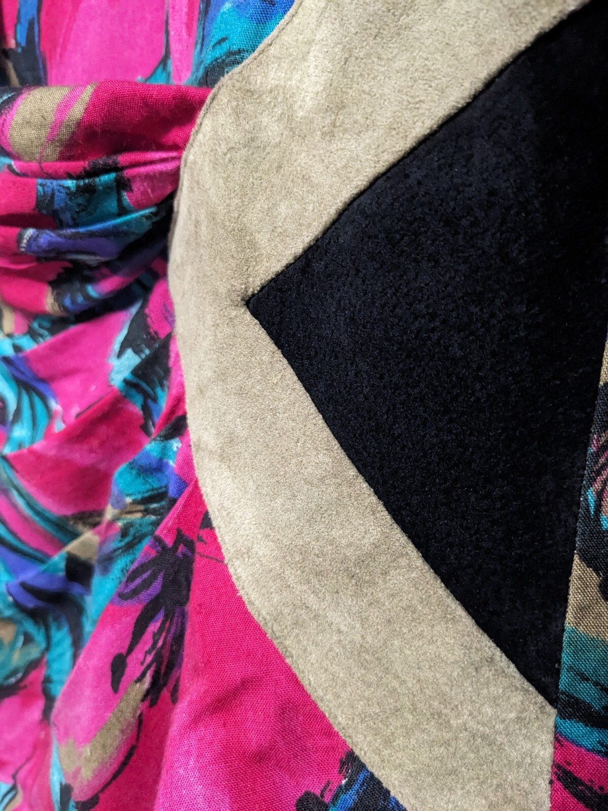 *Vintage Act 1 New York*Faux Wrap Around Dress*Size 12*Suede*Colorful