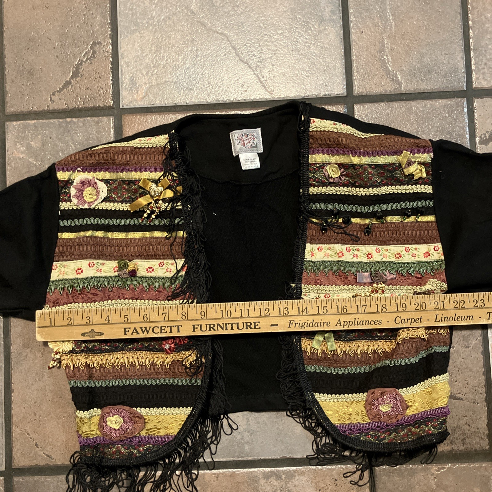 Vintage 80’s fringe jacket L Jou Jou