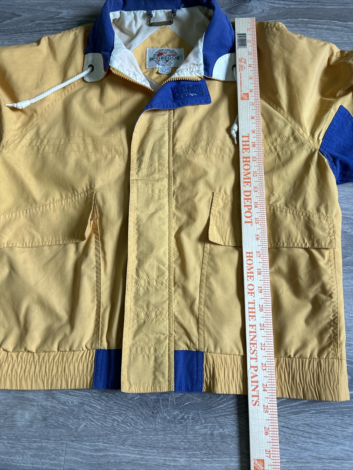 VTG ~ 1980s ~ McGregor Anti-Breeze Yellow & Blue Bomber Style Windbreaker Sz. S