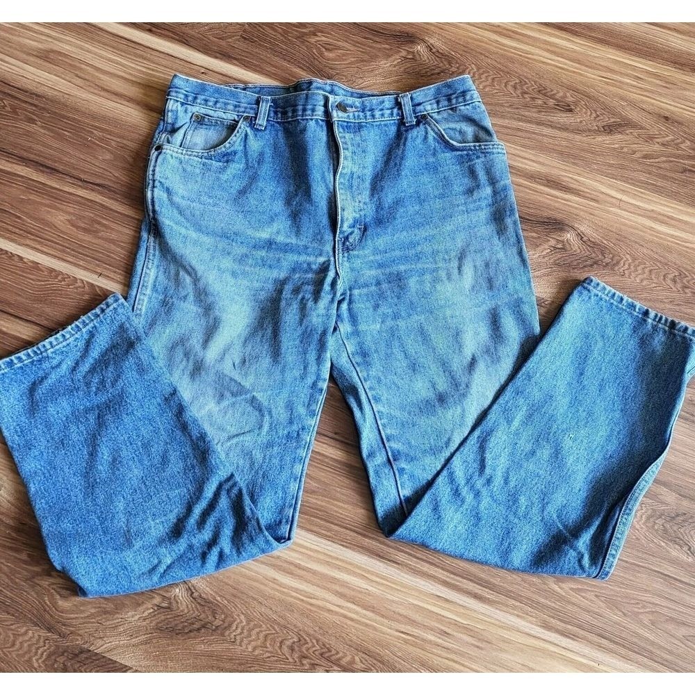 Vintage 80s Mom Jeans Calvin Klein 35×30 High Waisted Med Wash 38 USA Denim