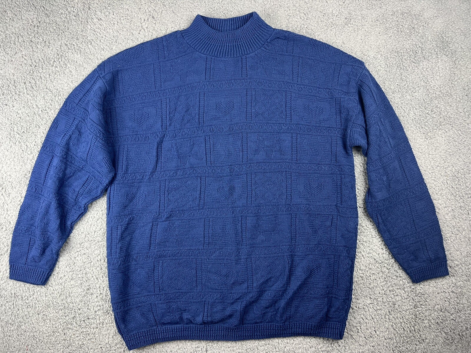 Vintage 80s Sweater Women’s Large USA Made Pullover Spunky 90s Knit Retro Hearts
