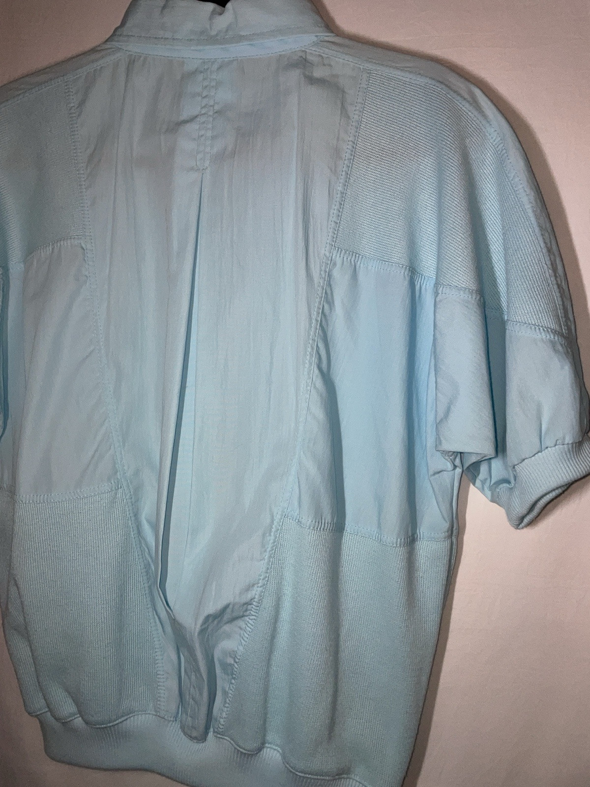 Vintage Women’s Bocoo Nylon Trim Blue Pullover Top (1980s) EUC