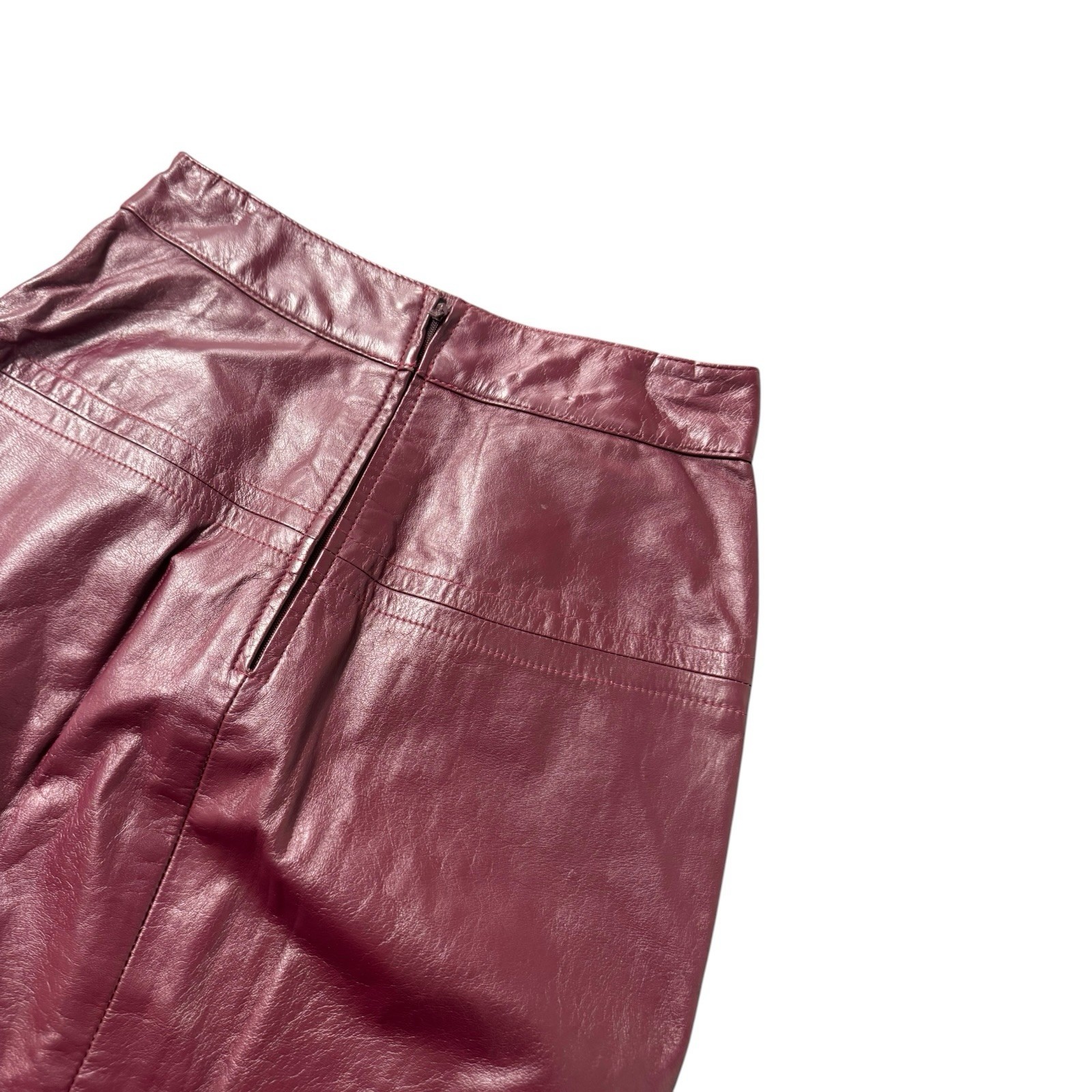 Vintage Y2K Pia Rucci 6 Burgandy Wine Leather Pencil Skit Mob Wife Office Siren