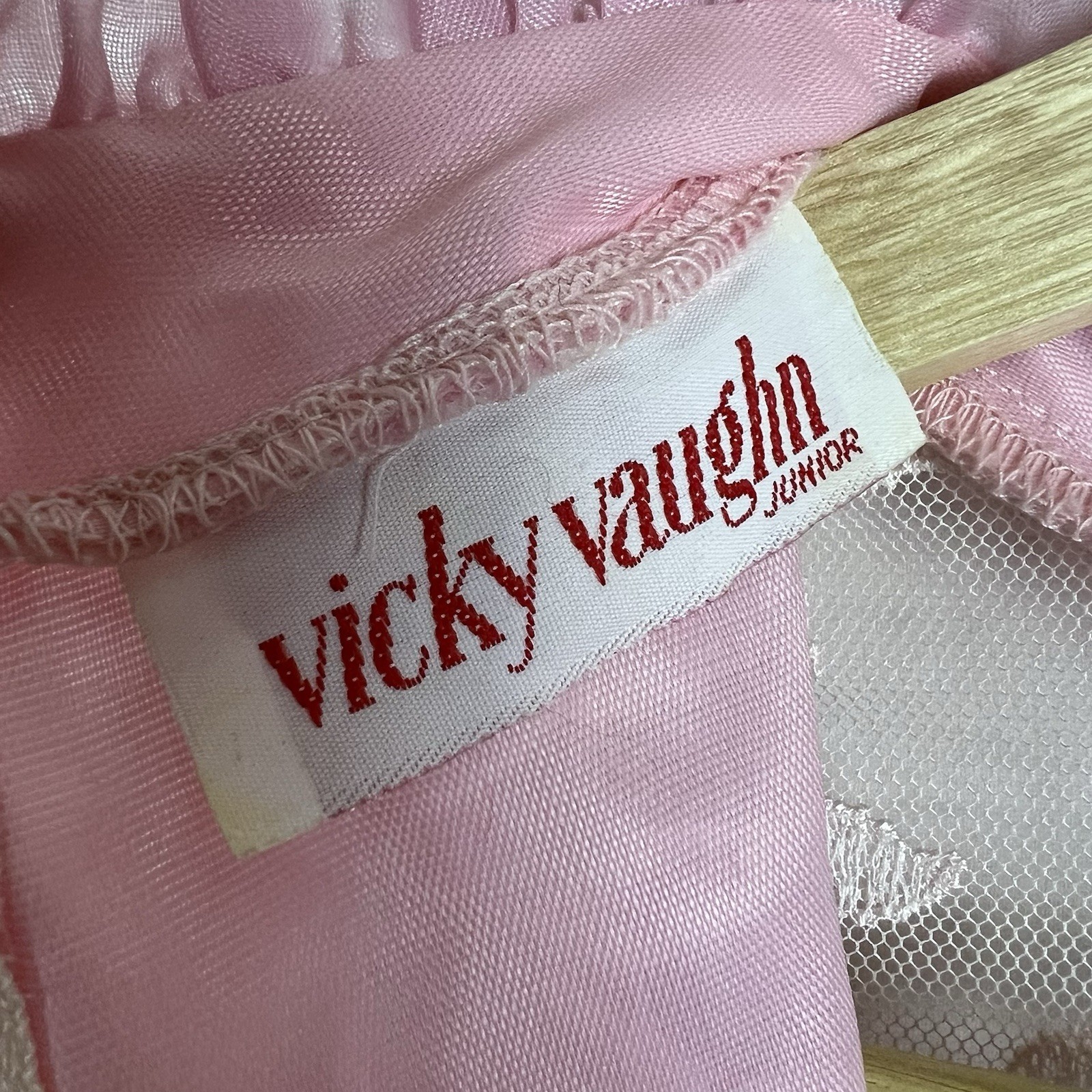 Vintage Vicky Vaughn Junior Dress Pink Size 9 ILGWU Union 70s 80s Small or XS