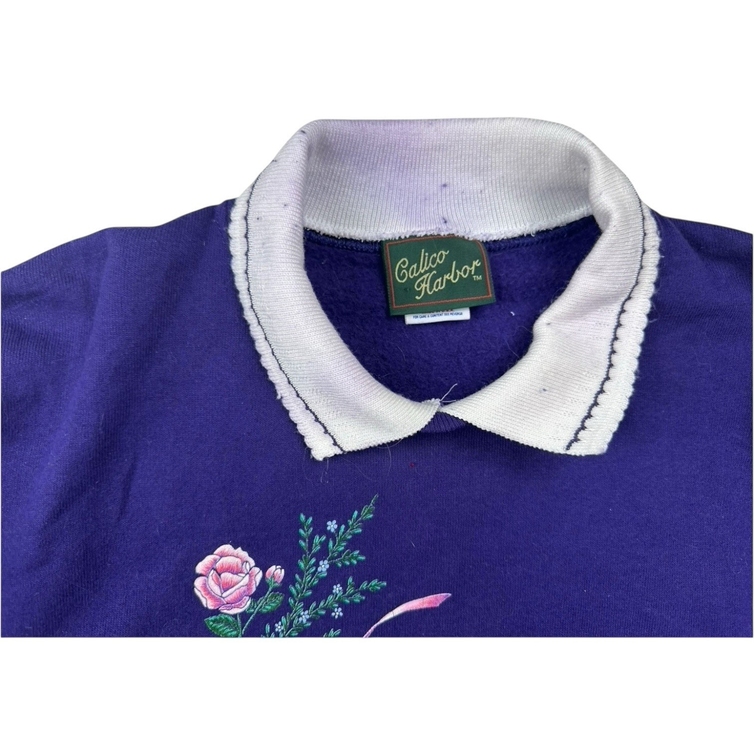 Vintage sweatshirt purple XL grandma core granny oversized cottage floral 90s