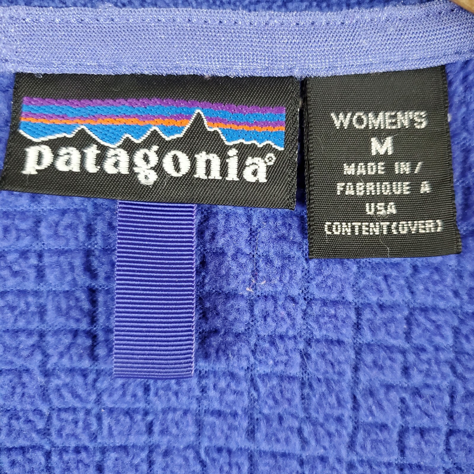 Rare VTG 02 PATAGONIA Medium Womens USA Made R3 Radiant Full Zip Indigo Jacket