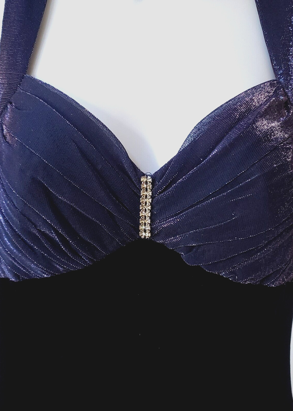 Glam Vtg Blondie & Me Evening Indigo Party Evening Maxi Dress 9/10 Velvet Body