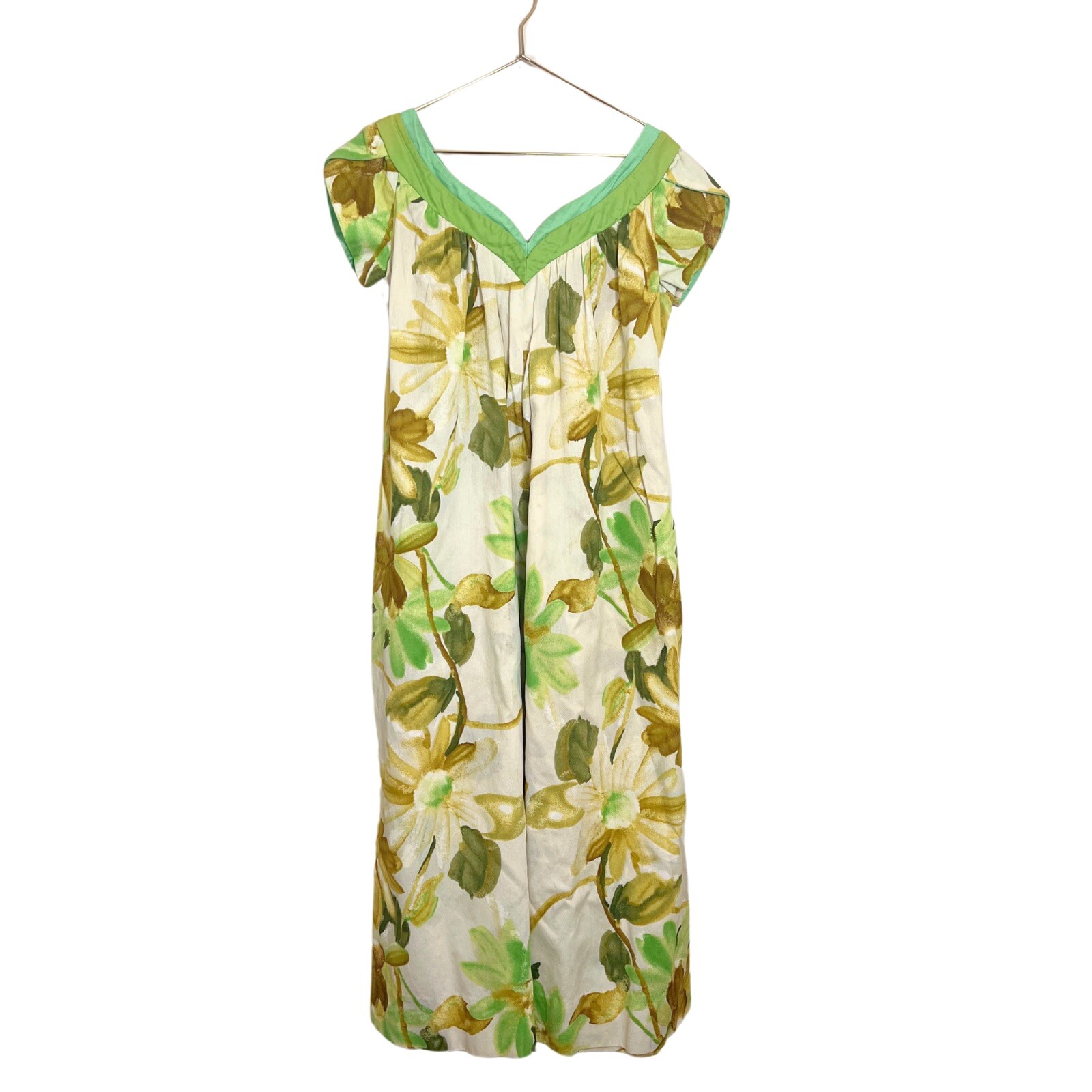 Vintage Waltah Clarke’s Hawaiian Shop Tropical Floral Midi Dress Size XS Beachy