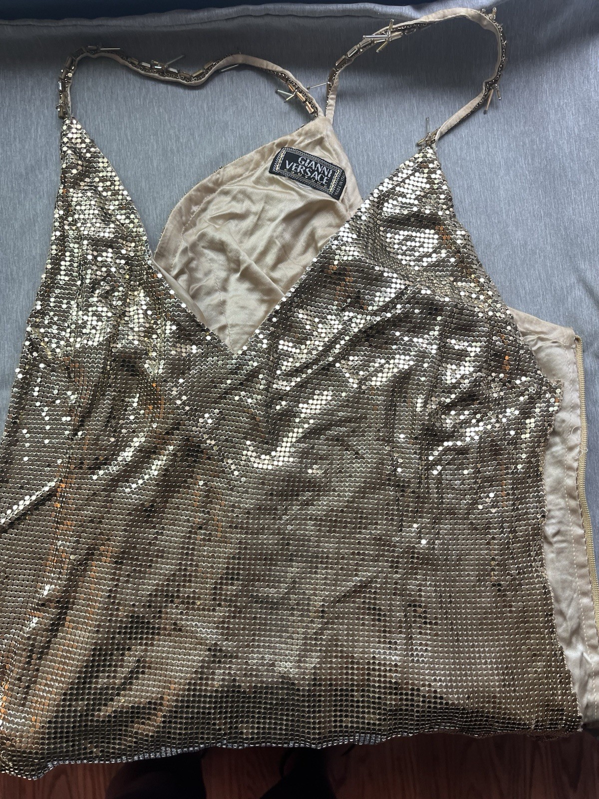 Gianni Versace Gold Oroton racerback top
