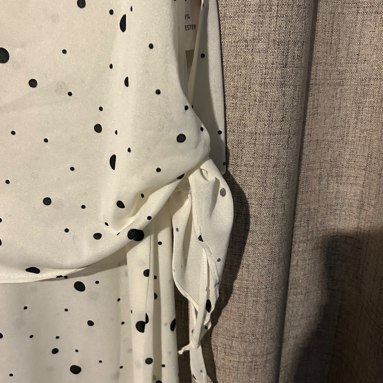 VTG white with black polka dots sheer dress 16 1/2