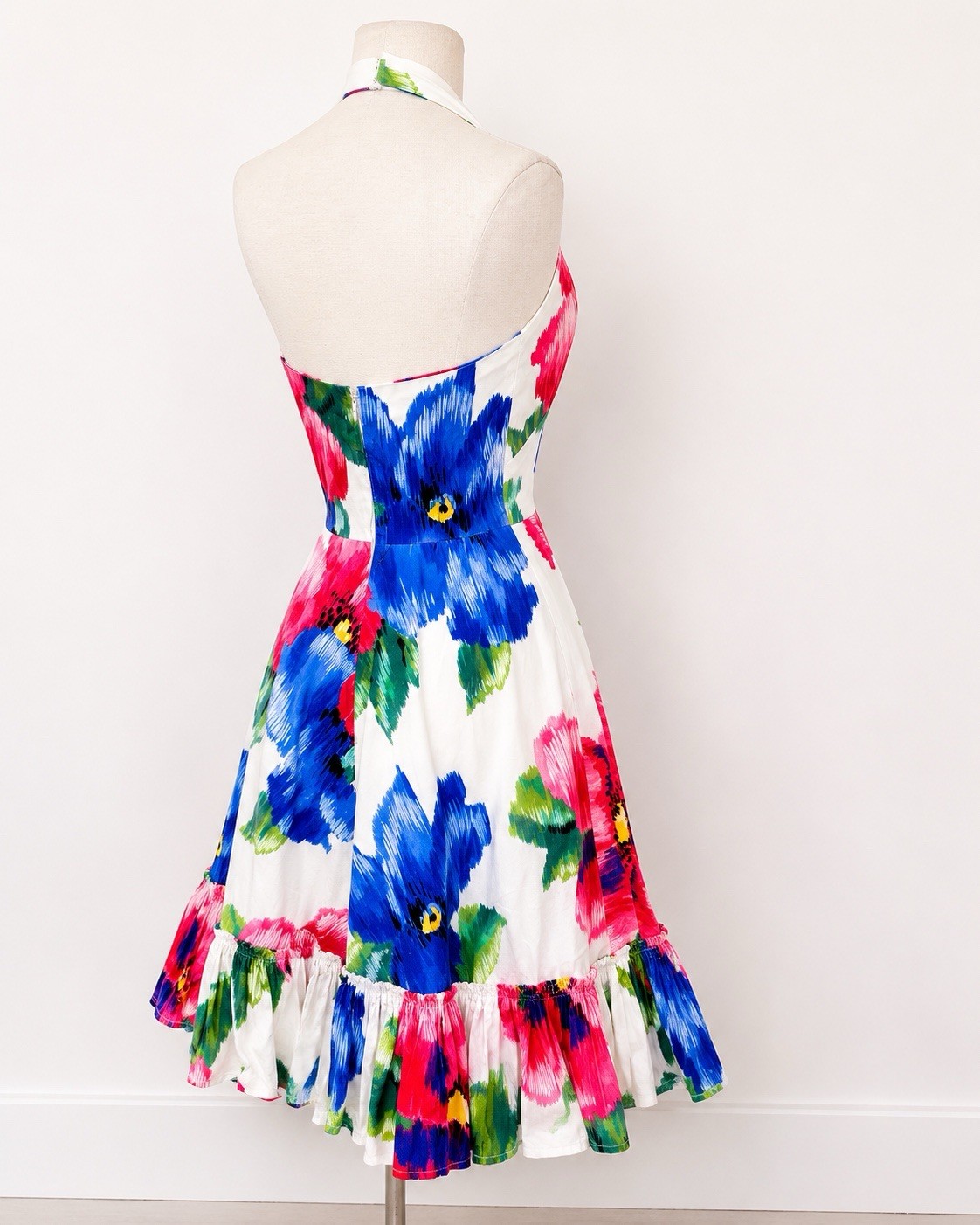 Vintage 60s Halter Fit & Flare Dress Size 4 Palm Springs Resort Glam Mod MCM