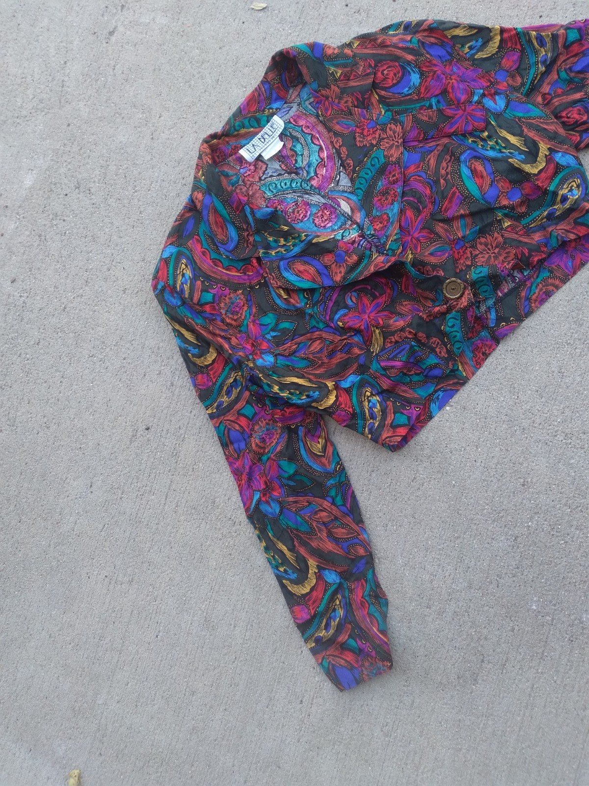Vintage La Belle Fashions Top Women’s Small Crop Top Long Sleeve 90s Style
