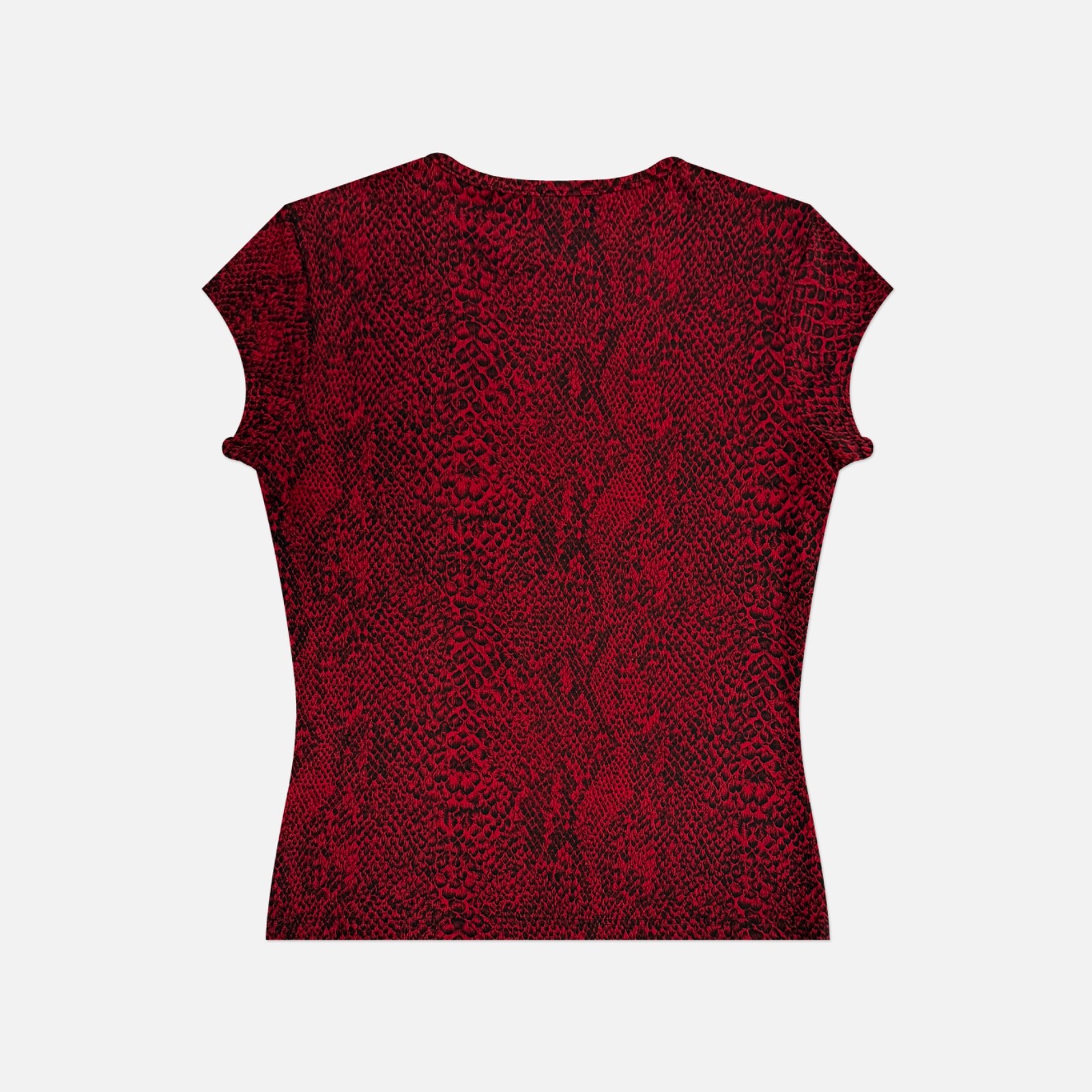 Vintage 90s Star CCC USA Red Black Snakeskin Baby Tee Slinky Party Club Top M