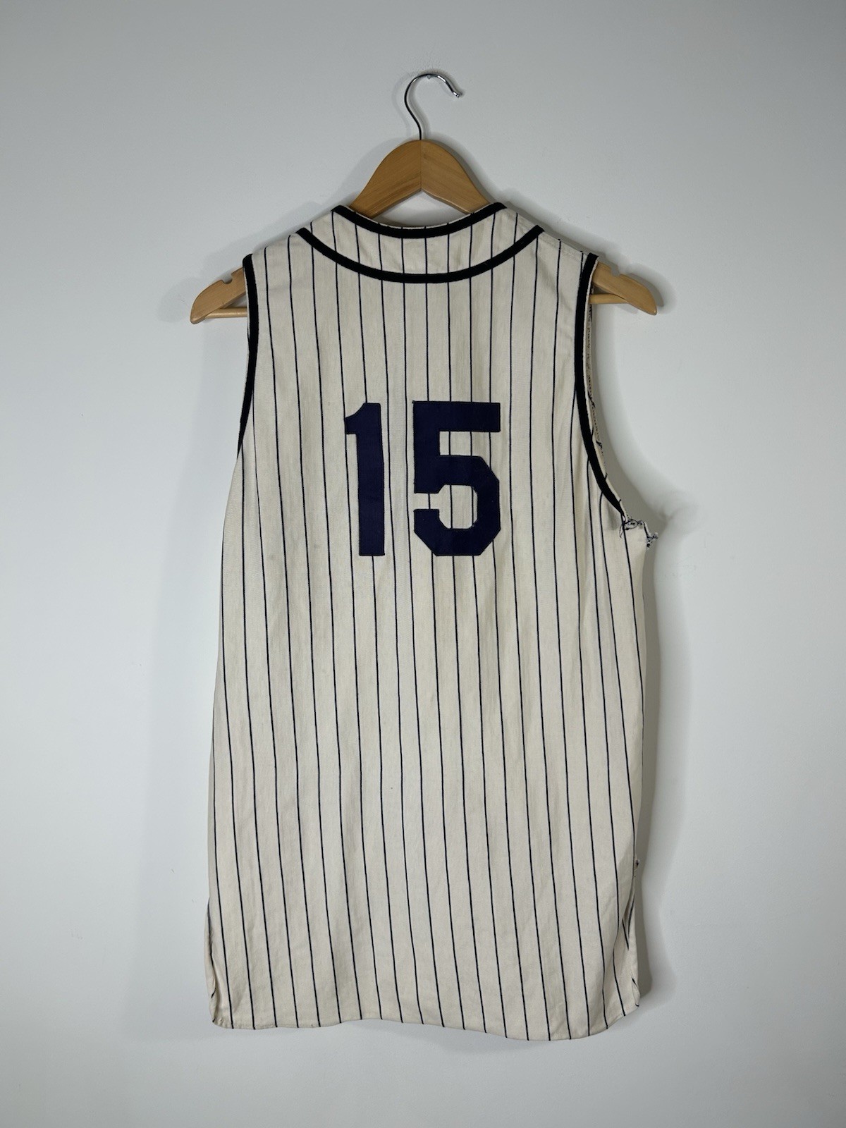 Vintage 1950’s Jersey Women’s White Striped Raider Button Up Cut Off