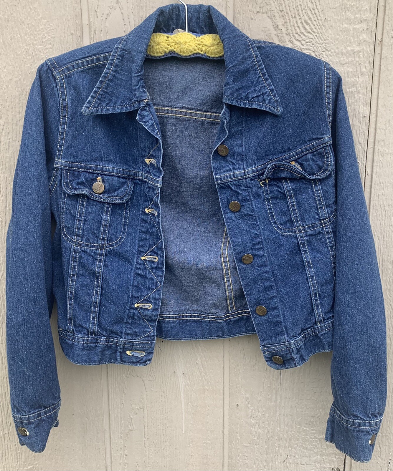 vintage Lady Lee denim jacket jean jeans jacket made in USA Size 7 8