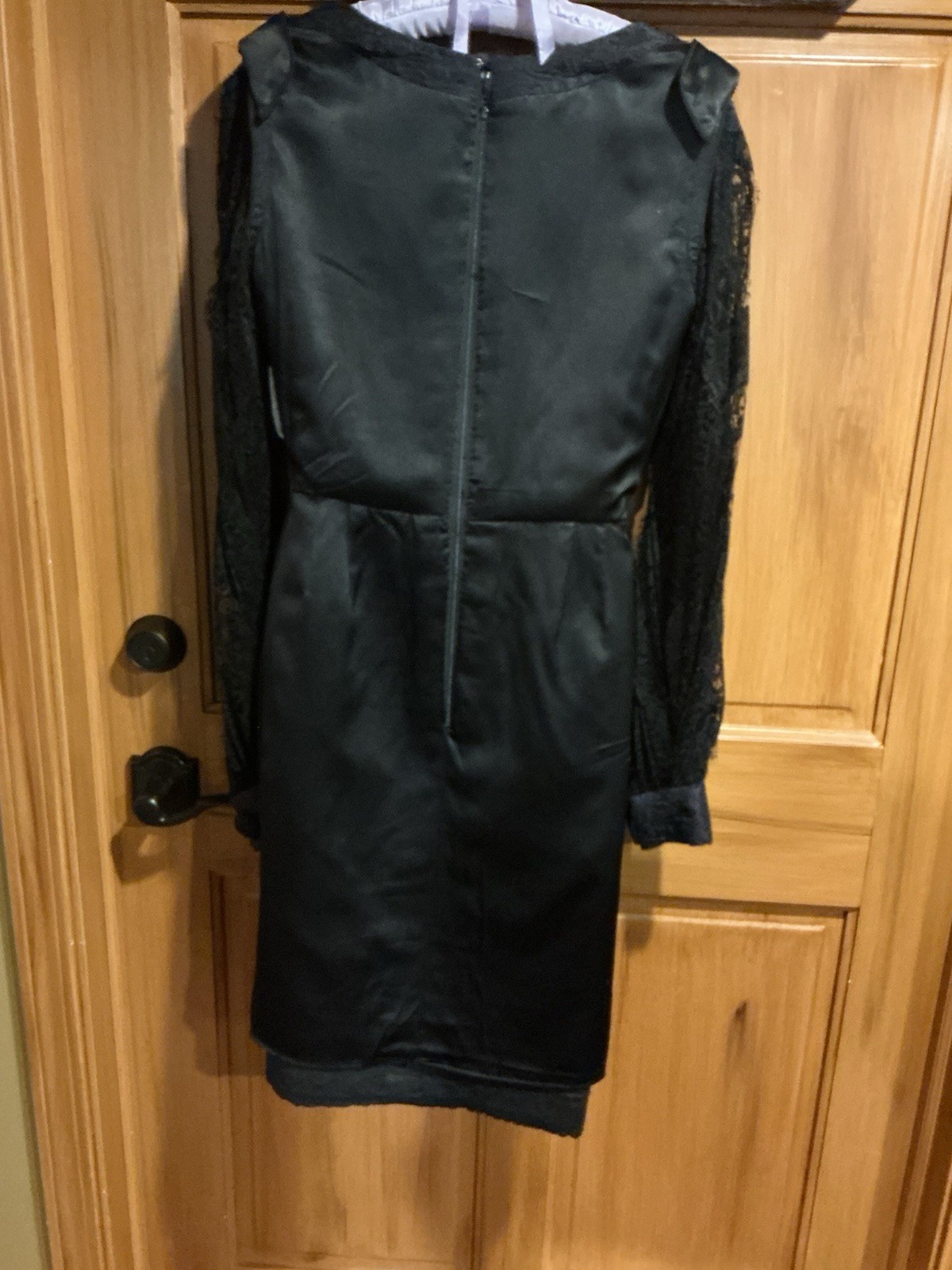 Vintage 1990s Black/ Midnight Navy James Galanos Couture Cocktail Dress Size 4