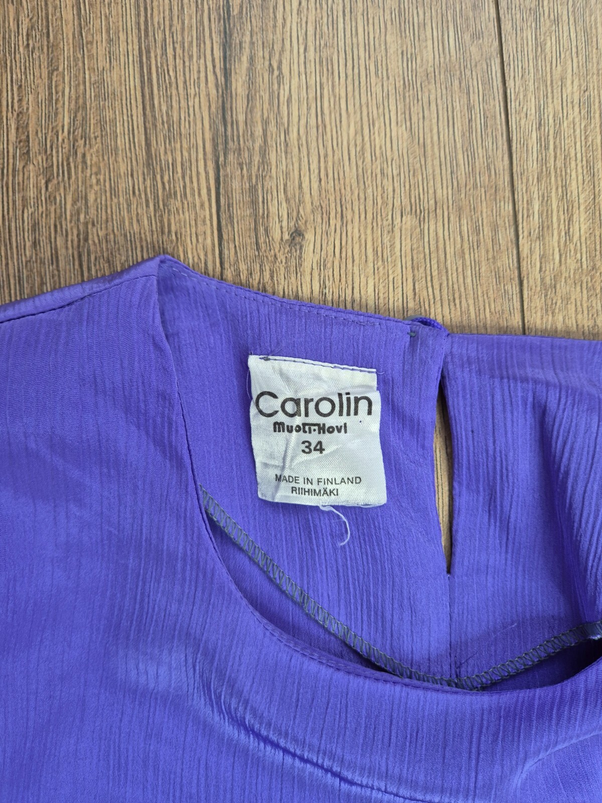 Vintage 80s prom dress size S purple color pleated baloon Carolin Muoti Hovi