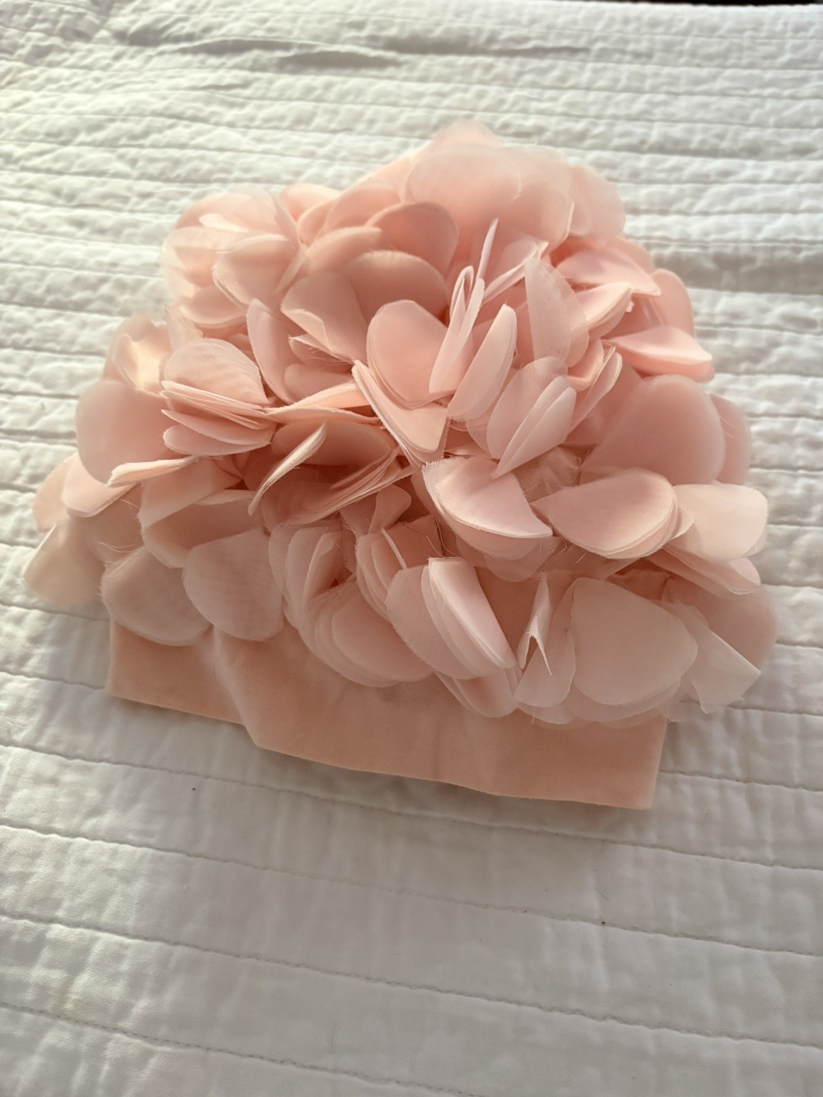 Vtg Mid-Century Retro Floral Petal Swim Cap Pink Bathing Hat Nylon 1960s