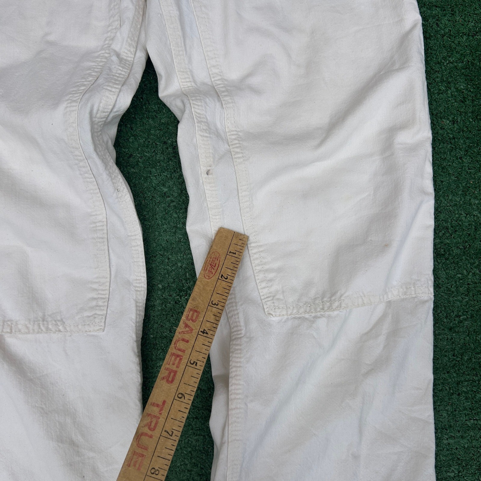 Vintage 60s 70s Carhartt White Double Knee Work Pants Talon 42 Zipper Mens
