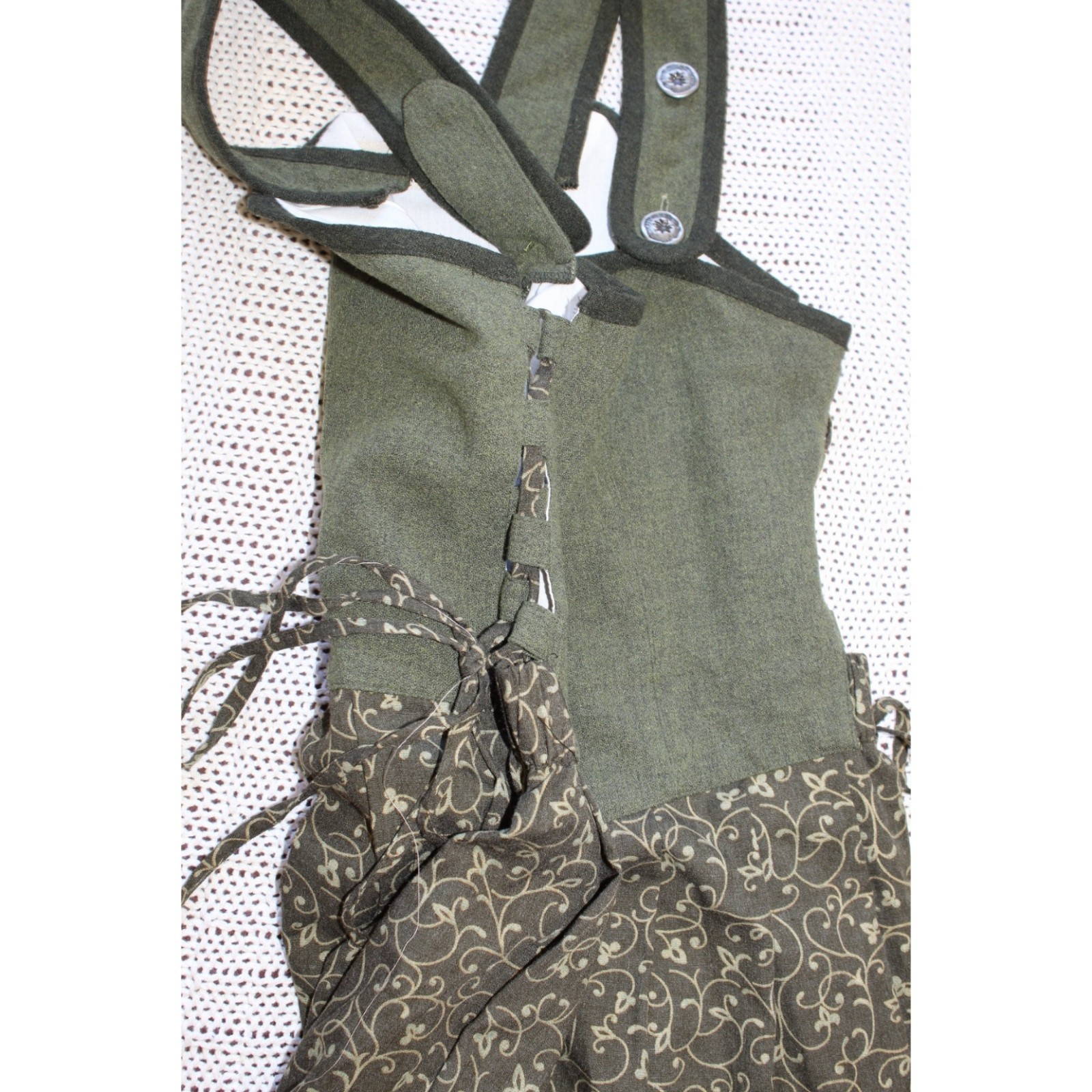 VTG Landhaus Prairie Dirndl Midi Dress Milkmaid Renaissance Cottagecore size M?