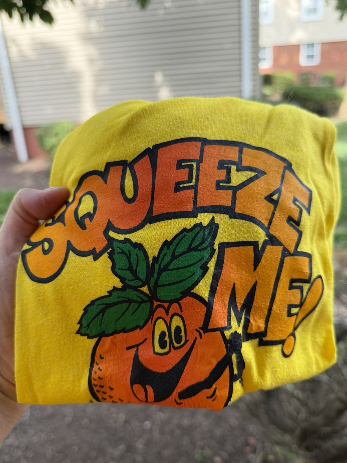 Vintage 70s Screen Stars neon yellow Squeeze Me Florida baby tee S single stitch