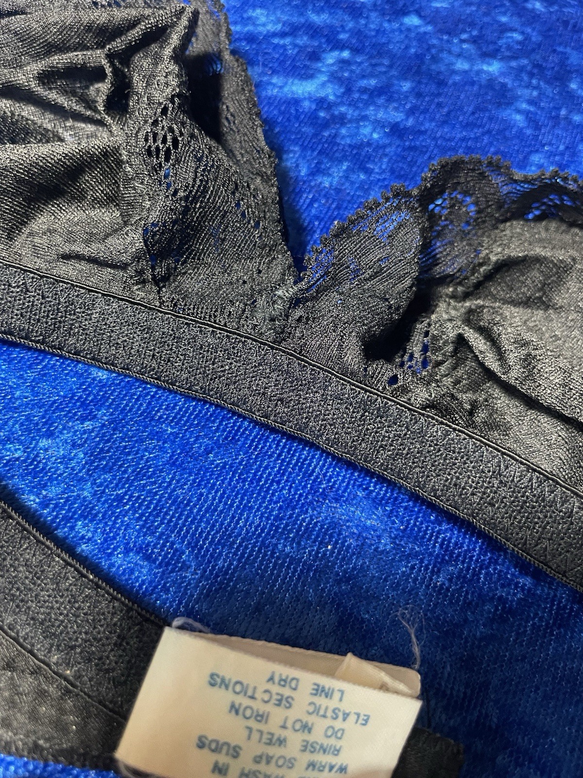 Vintage Ingénue by Spiegal Bra 32b Black Nylon Bralette Pinup Lingerie