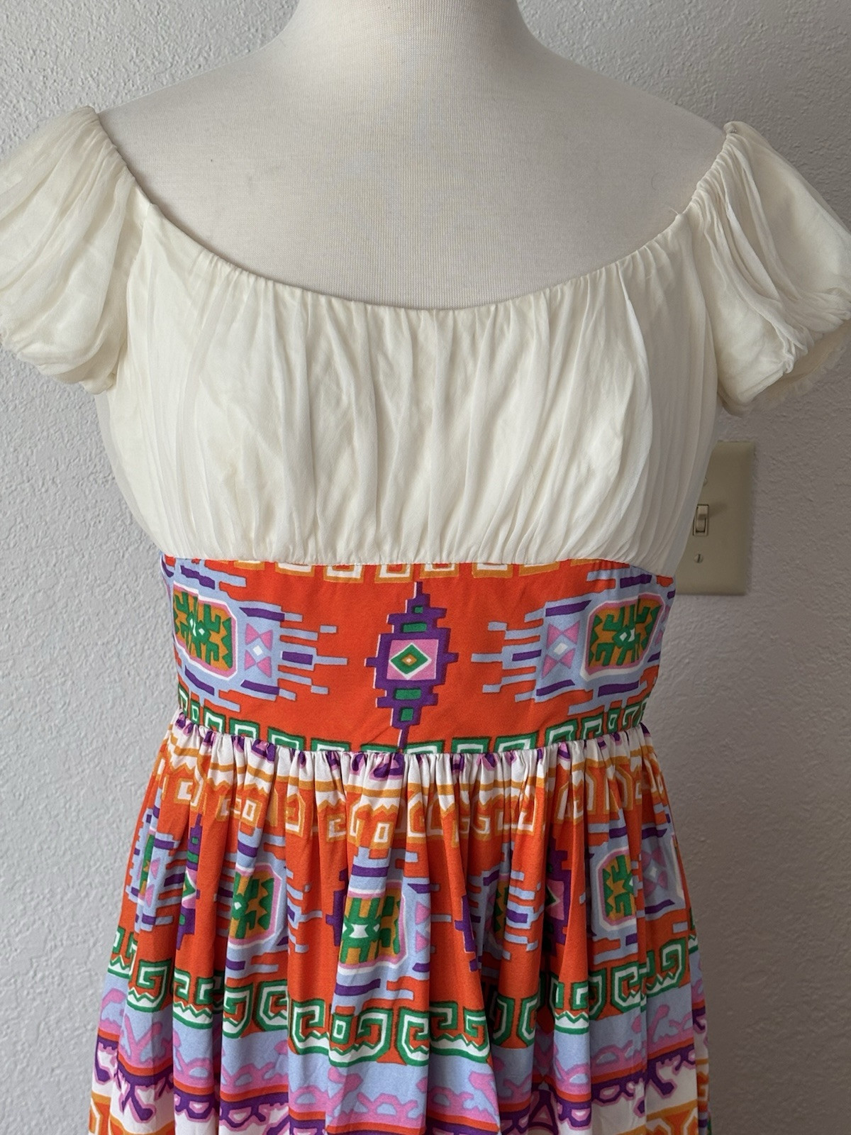 Vintage 1960’s/70’s Geometric Maxi Dress Small