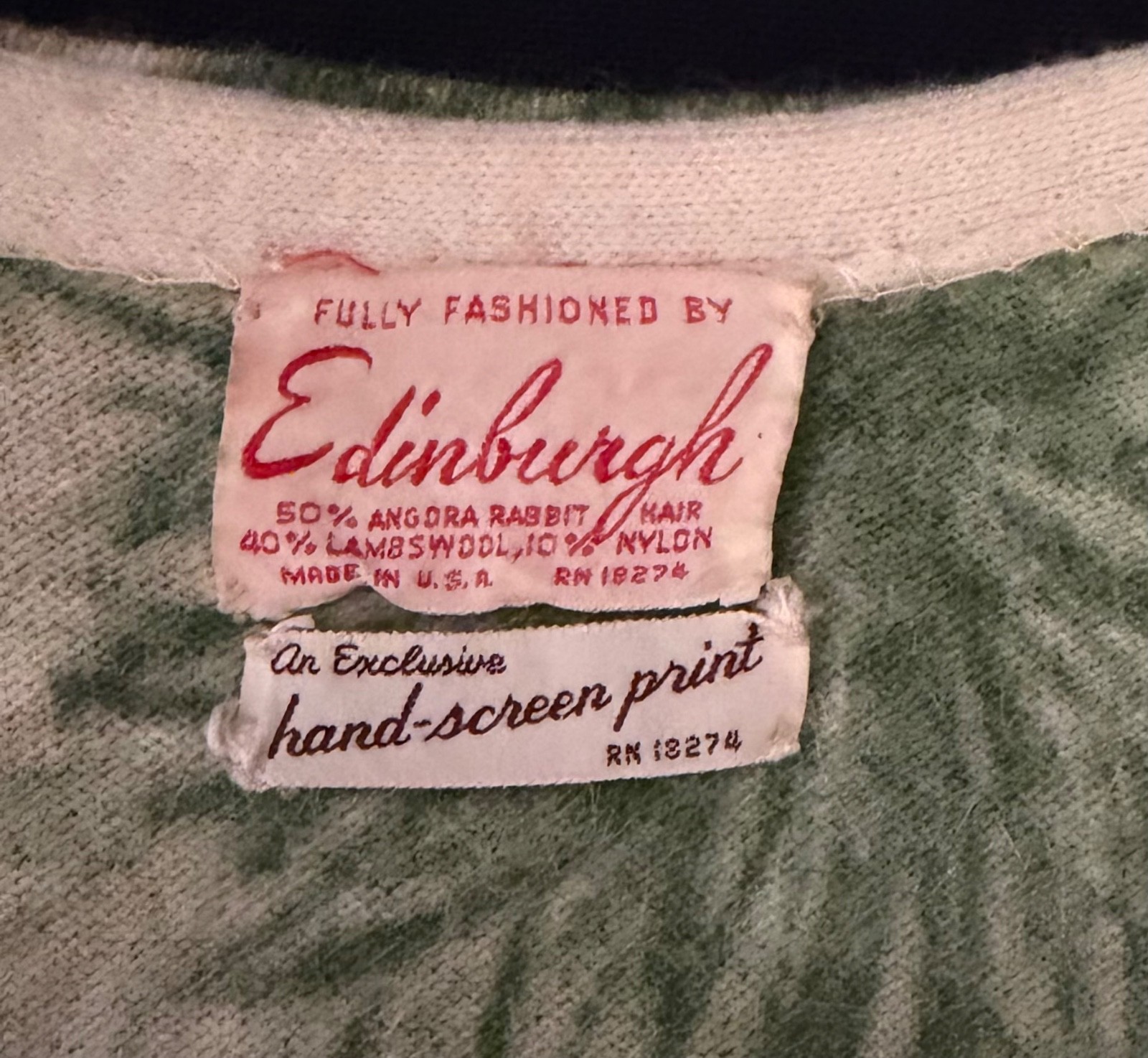 Vintage Edinburgh Angora and Lambswool Cardigan