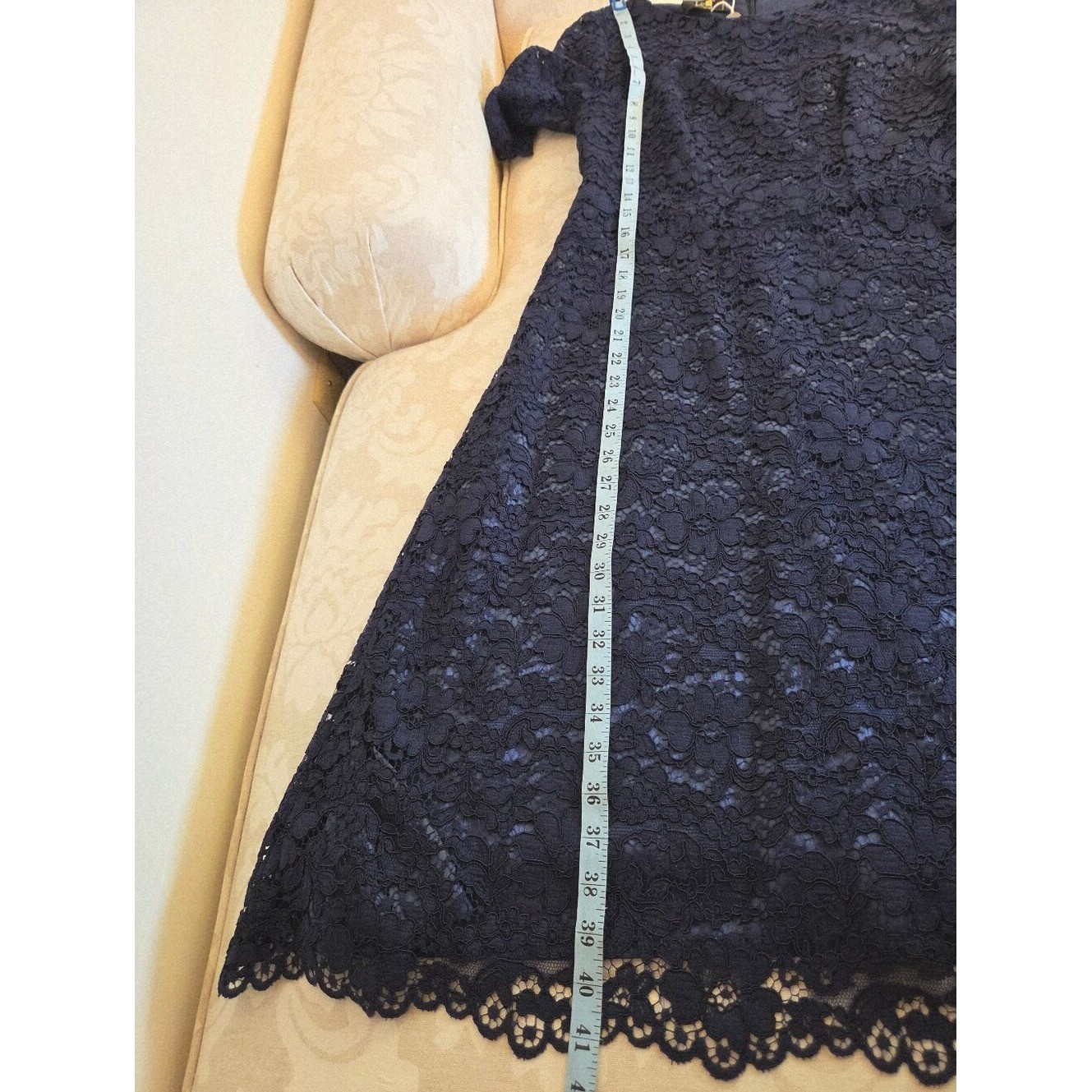LE COL (Italian) Lace & Satin Dress Viscose Midnight Blue IT 40/US 4 $557 NEW!