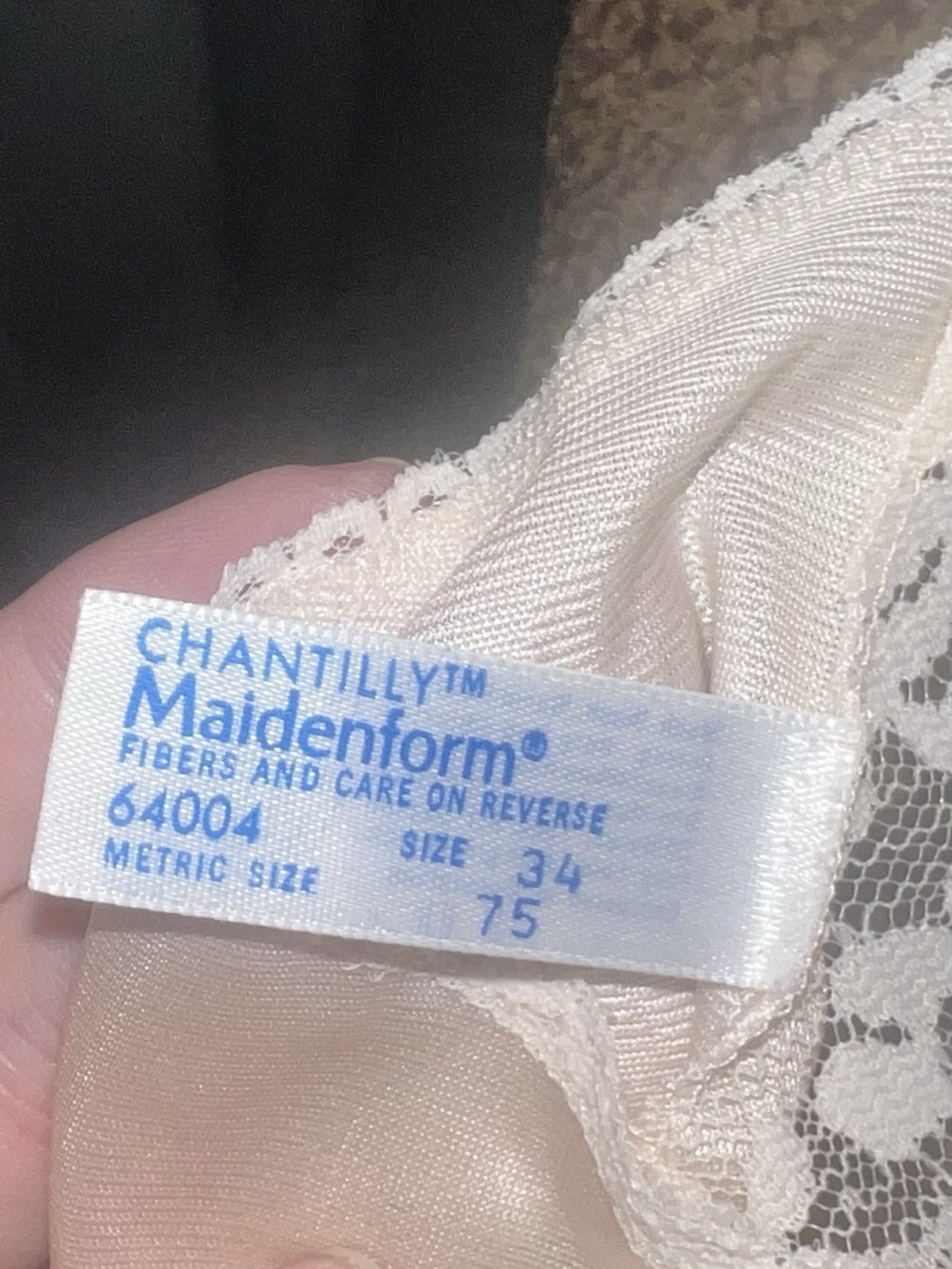 Vintage MAIDENFORM CHANTILLY Size 34 Nylon Lace Cami Top Union Label