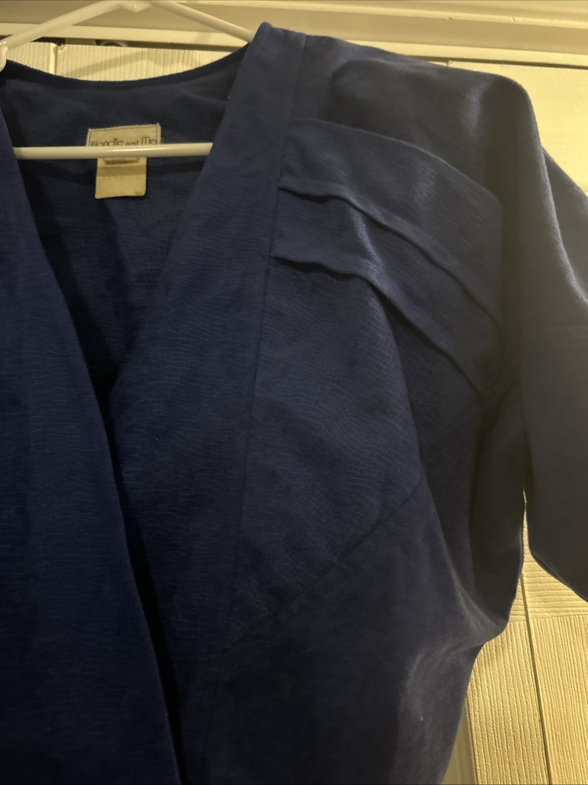 Vintage 80s Blondie and Me Blue Peplum Cropped Blazer Size 11 Polyester