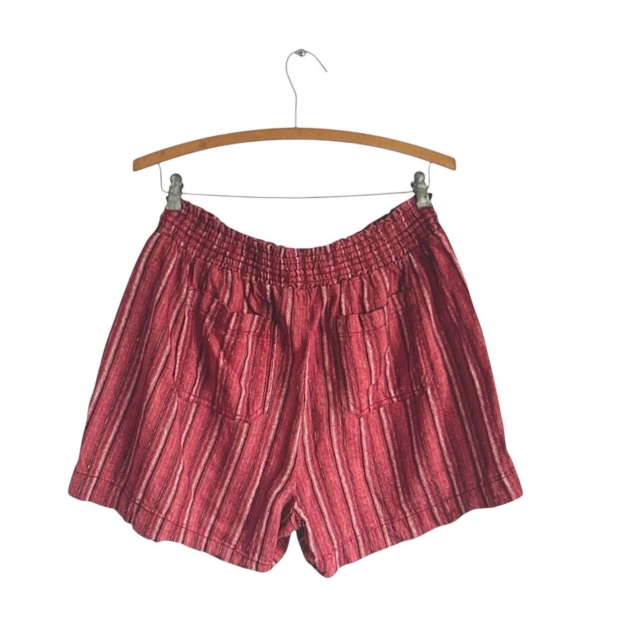 Briggs Red Striped Short Shorts: 90s, Y2K