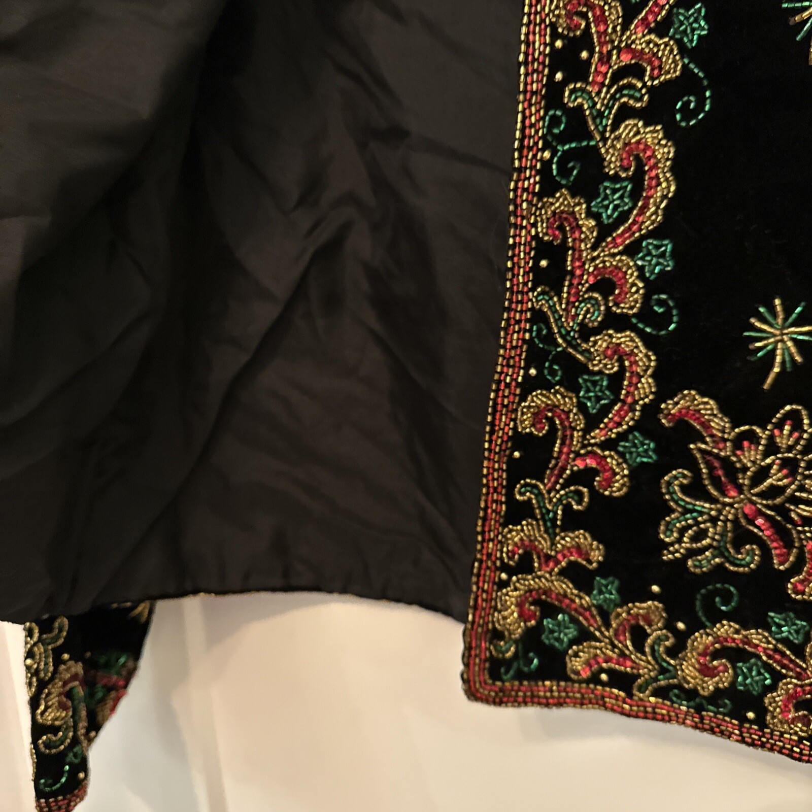 Vintage Adrianna Papell Evening Beaded Velvet Jacket Holiday NWT Women’s Sz M