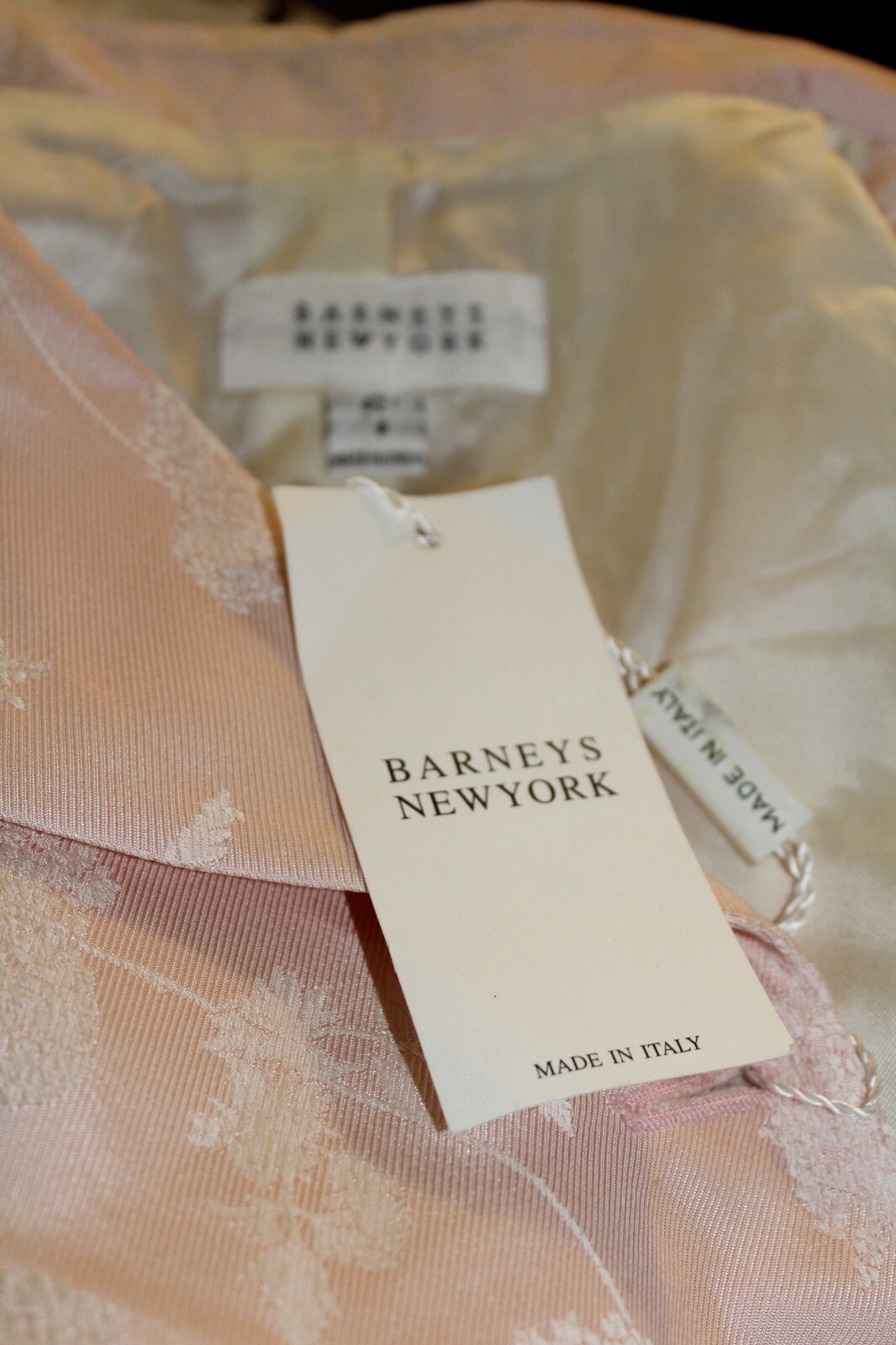 VTG NWT 90’s Barneys NY Floral Brocade Pink Cotton Silk Blazer Skirt Suit 8 10