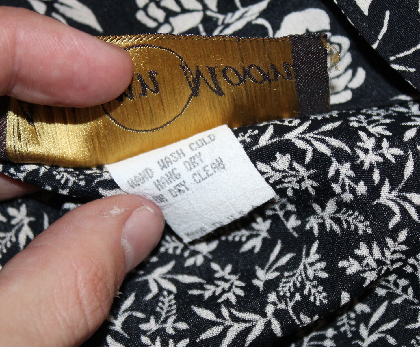 Autumn Moon 80s 90s OS S M 4 6 8 10 Vtg Boho Rayon Hippie Rose Long Full Dress