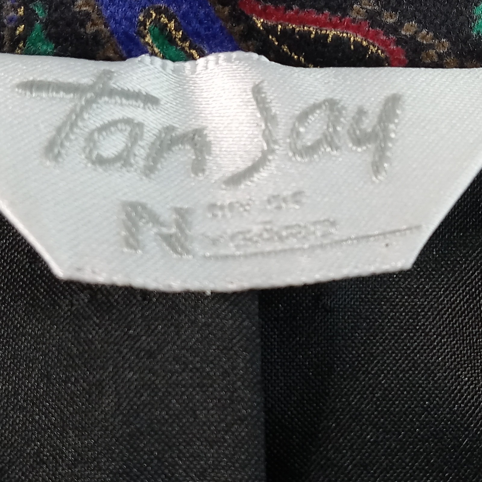 Tan Jay Velour Velvet Jacket Womens XL Paisley Lined Baroque Design Vtg 80s NWOT
