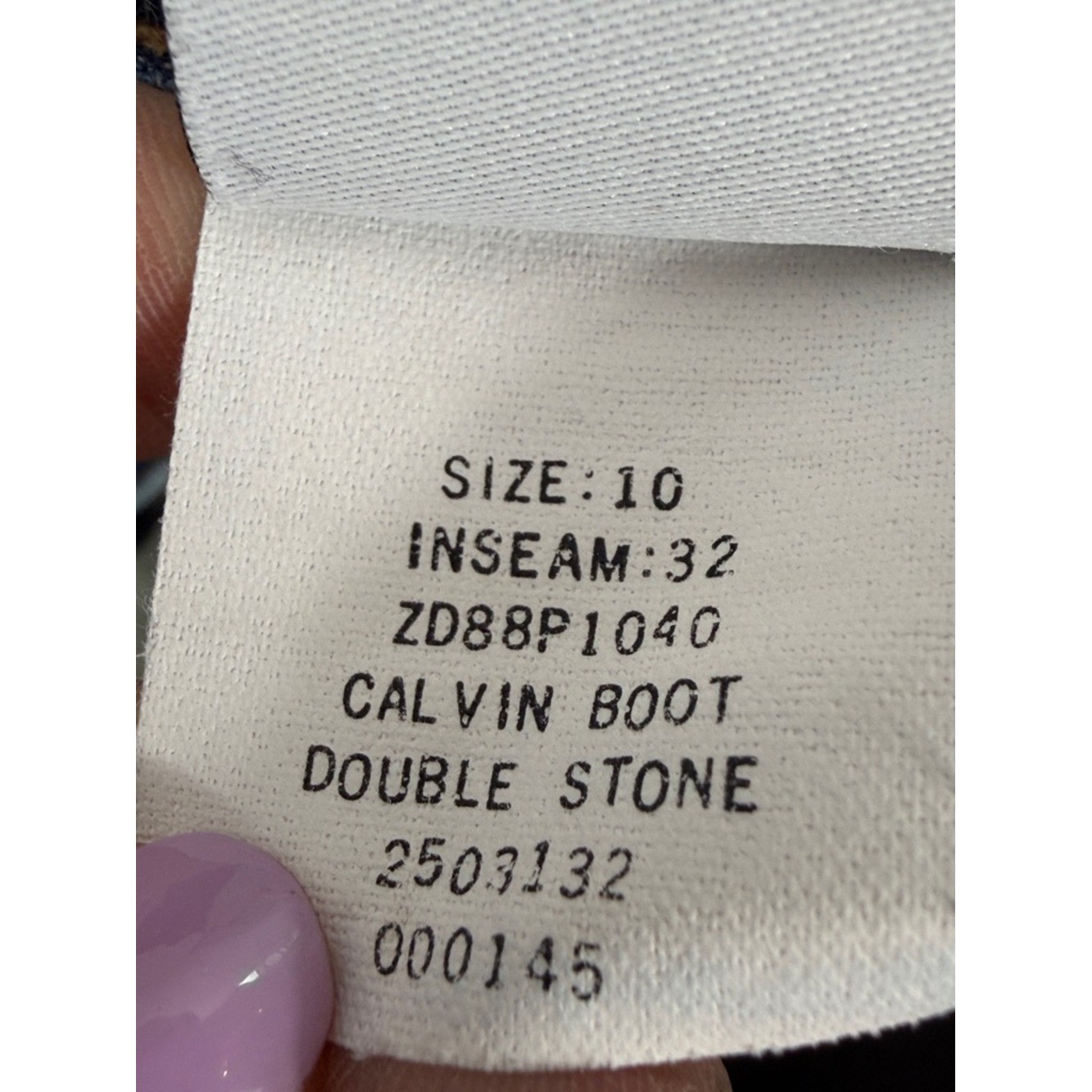 VTG Calvin Klein Calvin Boot Double Stone Jeans Womens Size 10. Inseam 32 in