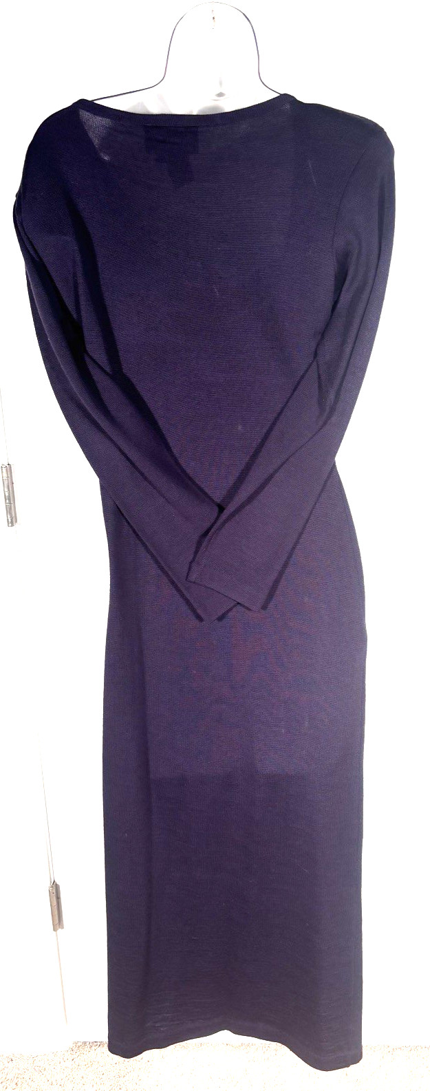 Vintage Carole Light Weight Long Sweater Dress NWT med Purple w/gorgeous beading