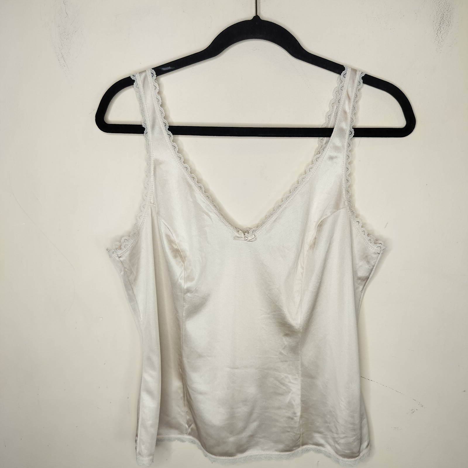 Vtg Satin Nylon Lace Camisole Tank 36 Small Warner’s Y2K Fairy Lingerie Slip