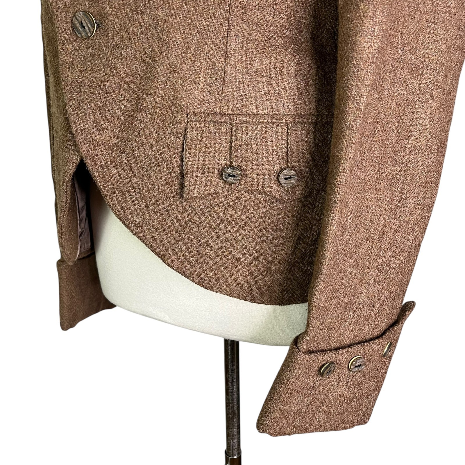 Vintage Lawsons of Edinburgh Highland Brown Tweed Blazer Jacket Antler Buttons