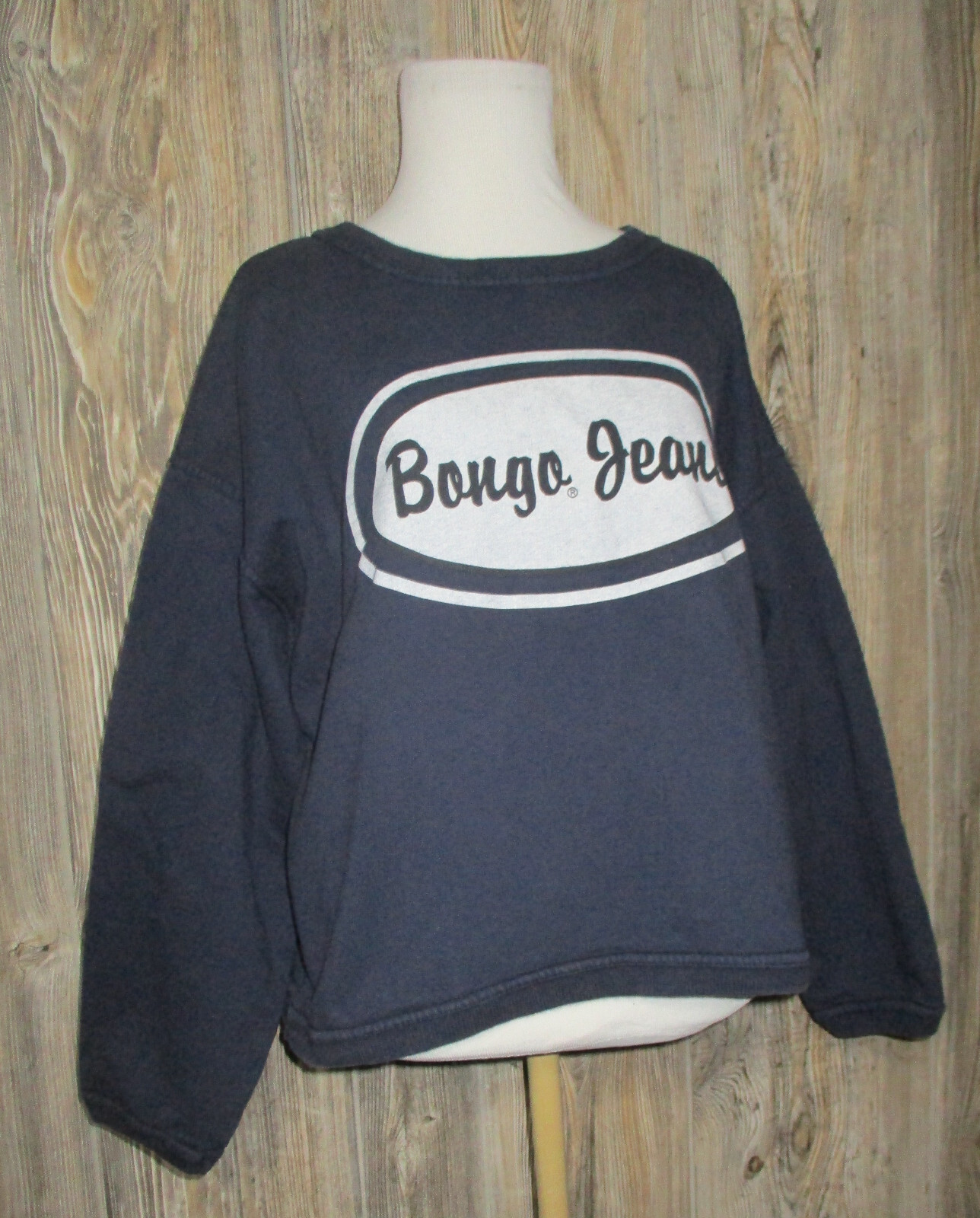 Vtg 90s Bongo by Gene Montesano Jeans Navy Blue Sweatshirt Womens Size Small