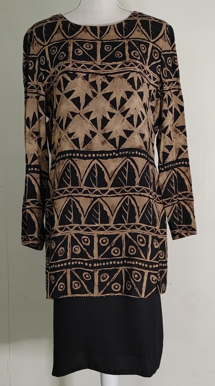 Vintage 80s Casual Corner Sheath Dress Womens sz 14 Work Secretary Layered