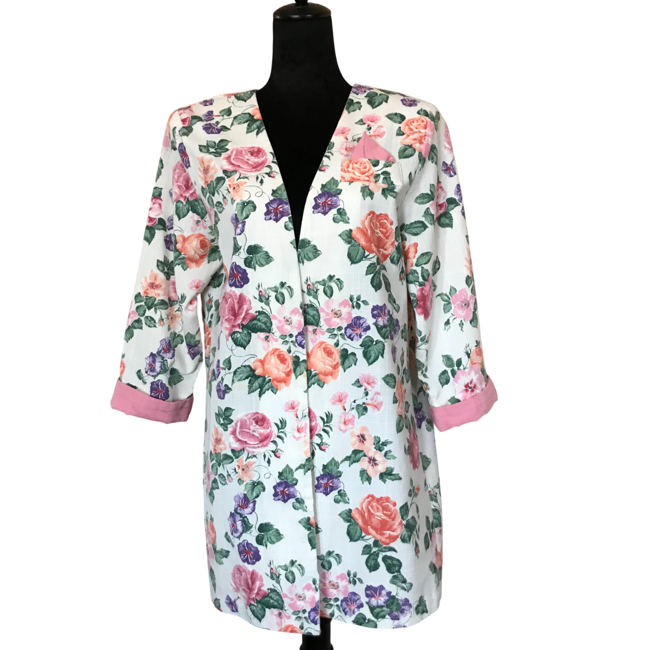 Special Thyme Ltd. Floral Jacket VTG 80s Lightweight Flowery Spring Blazer 14WP