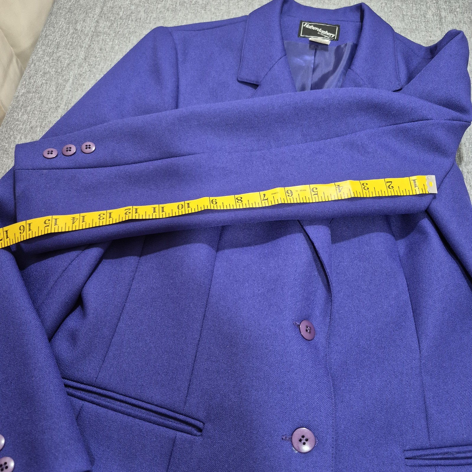 Vintage Haberdashery Women’s Classic Blazer Two Button Jacket Size 12 Purple