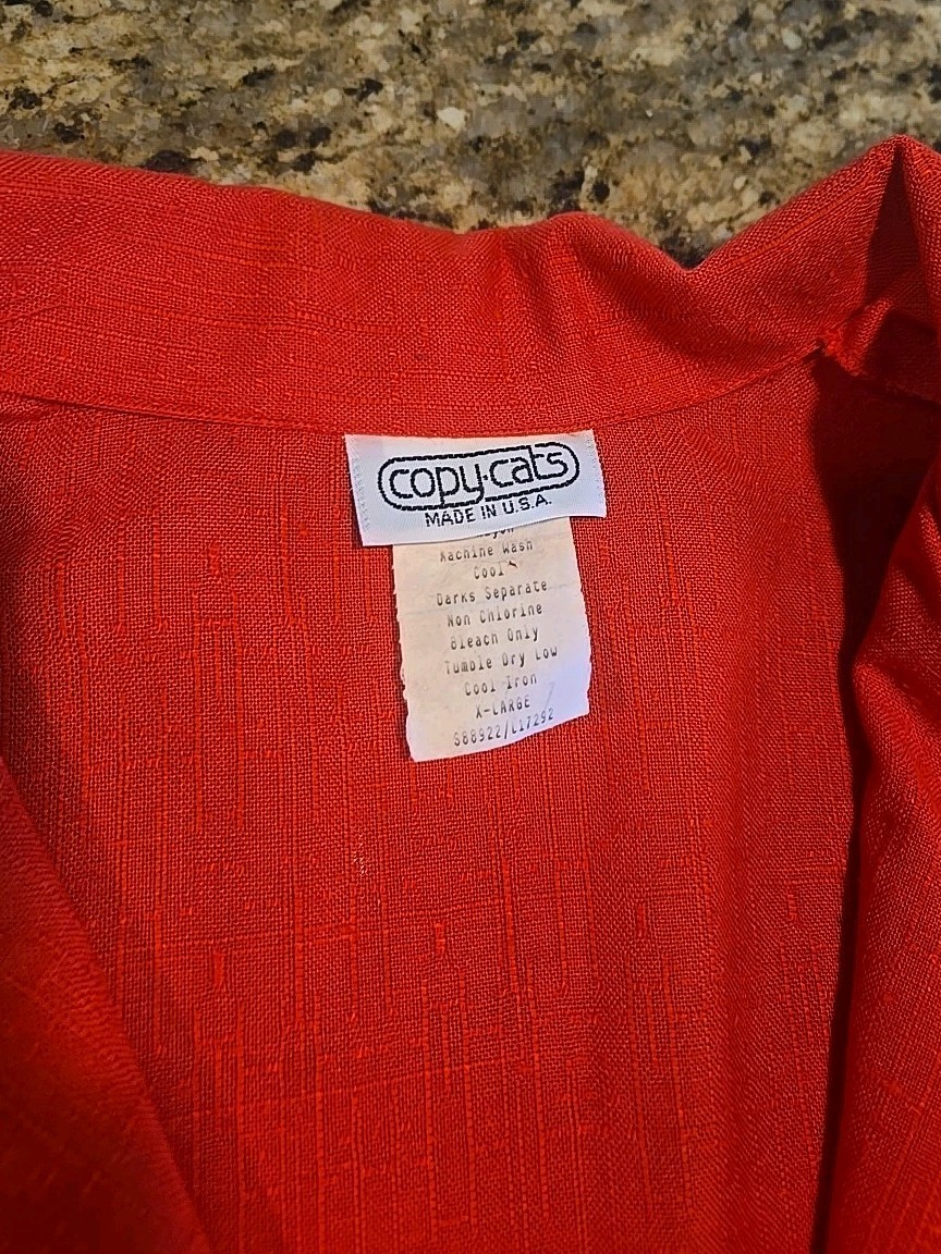 Vintage Copy Cats RED Blazer Size XL Shoulder Pads 80s/90s power look