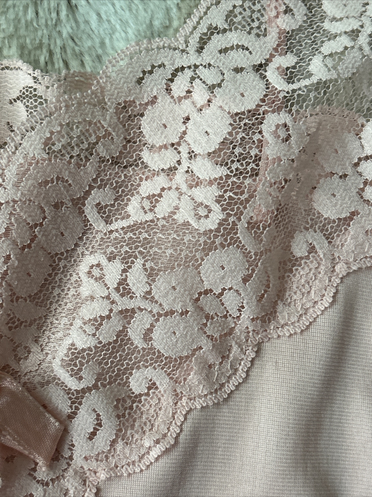 VTG Nylon Antron Satin Lace Teddy Bodysuit Playsuit Panty Sissy Romper USA Med