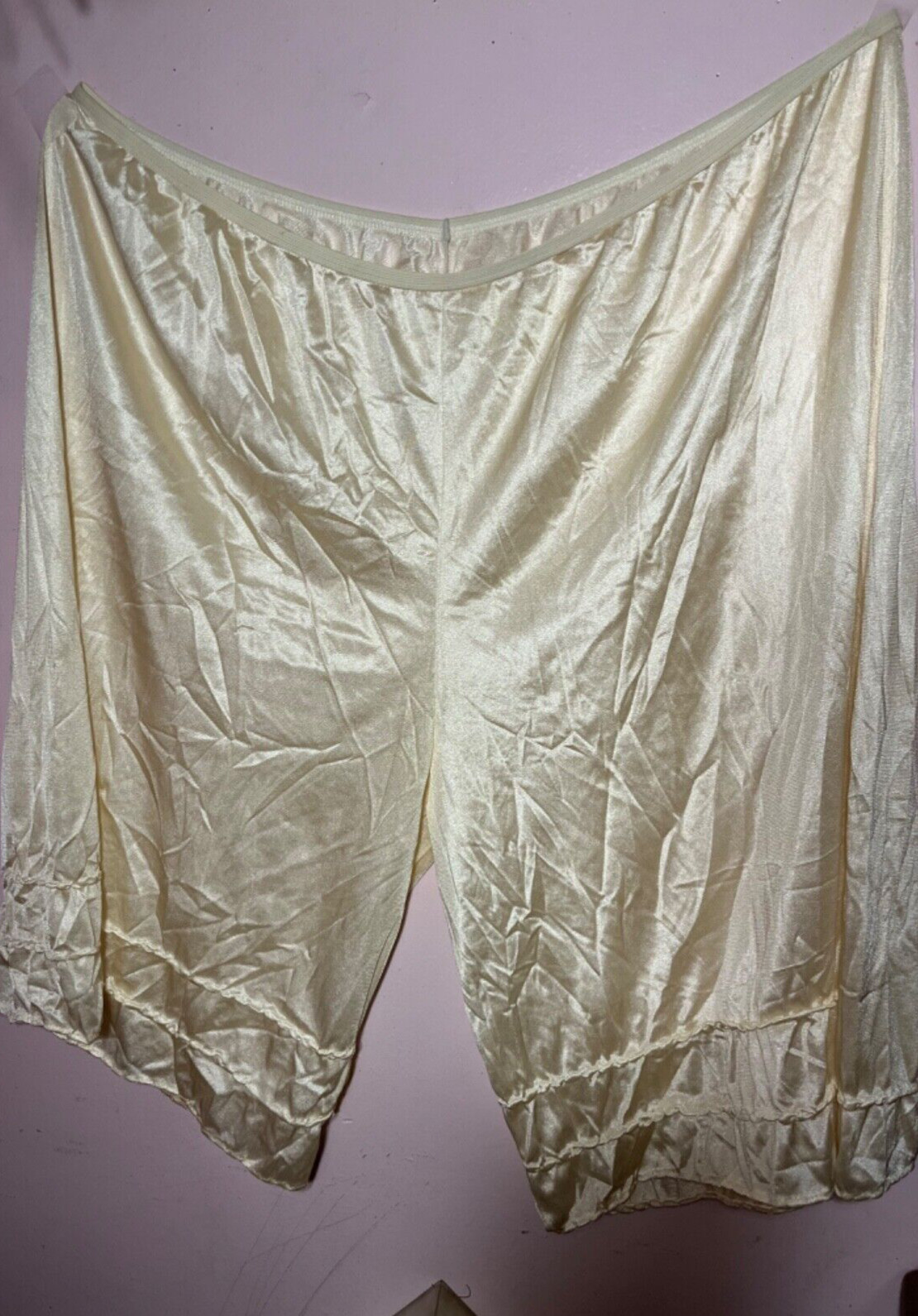 VINTAGE YELLOW NYLON Silky Sissy PETTI PANTY PLUS SIZE 4X