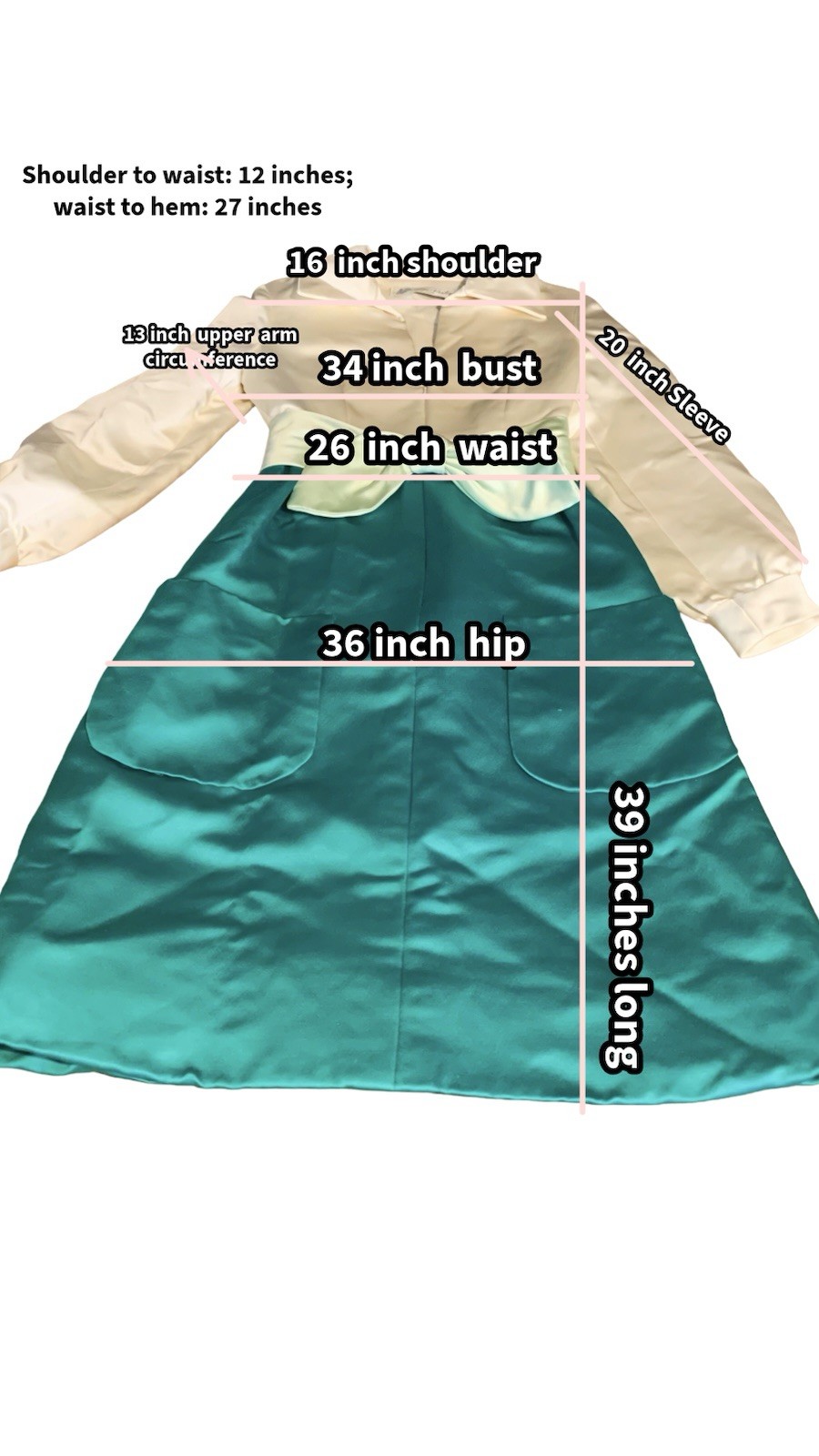 VINTAGE 1960’s GREEN & CREAM MOLLIE PARNES BOUTIQUE DRESS SZ APPX SM